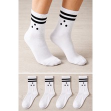 Ducks Socks Kadın Pamuklu Dikişsiz Çorap 4'lü Uzun Konç Kolej Çorap