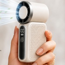 9CMX4CM Ultra Mini En Küçük El Fanı Taşınabilir Şarjlı Dijital Göstergeli Ayarlanabilir Hı