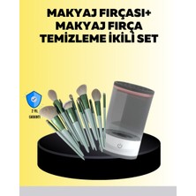 Alkasaz Hijyenik Makyaj Için 13’lü Fırça Seti ve Elektrikli Temizleyici - ALKHBY3230-3874