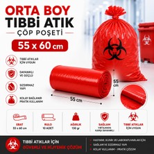 Akalın Professional Cleaning Products Orta Boy Tıbbi Atık Çöp Poşeti 55 x 60 cm 25 Adet