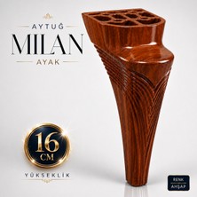 Badem10 Milan Ahşap Mobilya Ayağı 16 cm 1 Adet Koltuk Kanepe Baza Sehpa Tv Ünitesi Modern Dekoratif Ayak