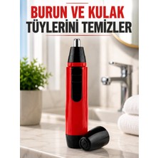 Alkasaz Kulak Burun Tüy Temizleme Makinası Pilli Kırmızı Ergonomik Yeni Nesil - ALKHBY9670-9387