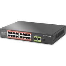 Hadron HDX1442 Aı Poe Switch 16 Port 2 Uplink 1 Sfp Gigabit 210W Siyah