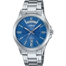 Casio MTP-1381D-2AVDF Quartz Çelik Gri Mavi Kadran 40 mm Erkek Kol Saati