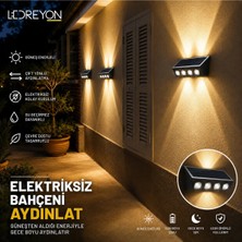 Empressco Çift Yönlü 20W Güneş Enerjili Solar Duvar Aplikası, Dış Mekan Aydınlatma