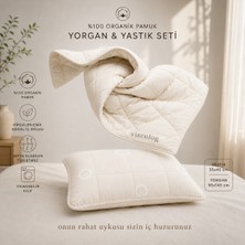 Viscolog %100 Organik Pamuk Bebek Uyku Yorgan ve Yastık Seti (Tela Çantalı )