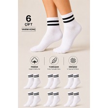 Ducks Socks Kadın Pamuklu Dikişsiz Kolej Çorap 6'lı Yarım Konç Günlük Çorap