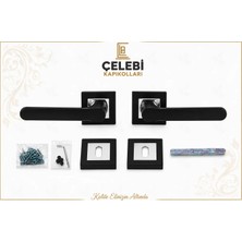 Çelebi Kapıkolları Salvador Kol Kare Rozetli Siyah Inox Yale