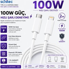 Schitec 6A 100W Type-C To Lightning Hızlı Data ve Şarj Kablosu 2 Metre Beyaz SX21