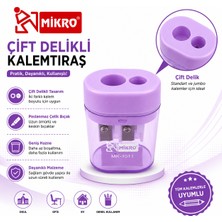 Danacı Kırtasiye Mikro Çift Delikli Kalemtıraş 1 Adet Hazneli Standart ve Jumbo Kalem Uyumlu MK-1011