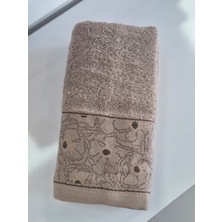 Şıkel Purry Cotton %100 Pamuk El Yüz Havlusu Kahve 50*90 Damar