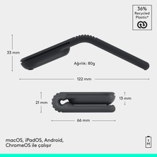 Logitech Mobı Fold Ultra Kompakt Katlanabilir Sessiz 4000 Dpı Pc/mac ile Uyumlu Bluetooth Kablosuz Mouse, Siyah