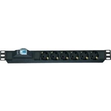 Ager 19" 1u 8lı Sigortalı Priz Modülü Metal Gövdeli AA-PRZ01U19-8S-AL