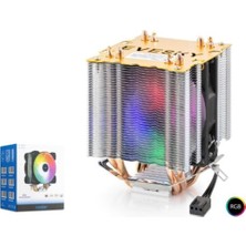Nodar ND2604 Cpu Kule Tipi Işlemci Soğutucu Çift Fanlı 90 mm Rgb Siyah