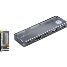 İetop Ietop TUH353 Type-C 3.1 Gen1 Combo Hub Pd HDMI 4K 5 Port 5 Gbps Alüminyum Gri