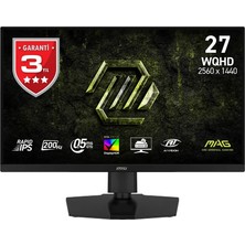 MSI Msı 27" IPS Mag 274QPF E20 0.5ms 200HZ Hdmı-Dp Gaming Monitör 2560X1440