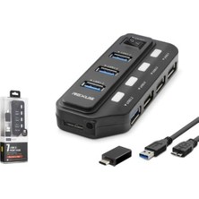 İetop Ietop U332 USB Type-C 3.2 Gen1 Anahtarlı Hub 7 Port 5 Gbps Siyah