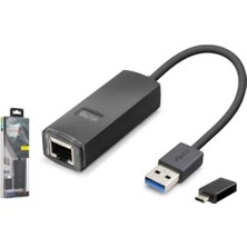 İetop Ietop LAN03 USB 3.1 Type-C Gen1 Ethernet Adaptör Gigabit Siyah