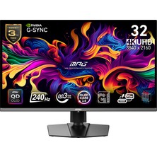 MSI Msı 31.5" Mpg 321URX Qd-Oled 0.03MS 240HZ Hdmı-Dp Typec Gaming Monitör 3840X2160