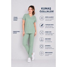 Stilmed Üniforma Çağla Yeşili Hemşire ve Doktor Forması Scrubs Takımı Likralı Alt Üst Üniforma Unisex Yarasa Kol