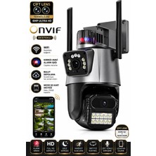 ArmoniaVital ARM-318 Dual Lens 6MP Çift Kameralı Akıllı WiFi Güvenlik Kamerası 360° Dönebilen Gece Görüşlü Dış Mekan IP Kamera