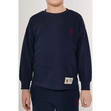U.S. Polo Assn. Shaded Dotted Lacivert Erkek Çocuk Eşofman Takımı