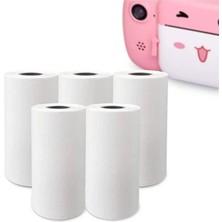 Magicool Çocuk Kamera Baskı Kağıdı, 5’li Rulo 57X25MM Çekirdekli Fotoğraf Baskı Termal Kağıt Rulo