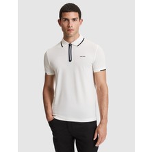 Pierre Cardin Erkek Ekru Slim Fit Fermuarlı Polo Yaka Tişört 50321185-VR019