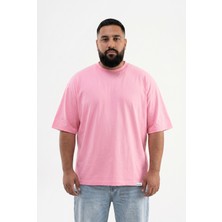 Machinist Erkek Büyük Beden Basic Tişört Şeker Pembe