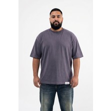 Machinist Erkek Büyük Beden Basic Tişört Füme