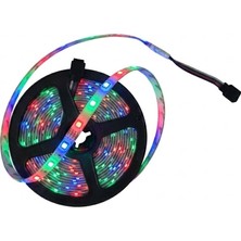 Oto Aksesuarcım Silikonlu Dış Mekan Iç Mekan Rgb LED Şerit Aydınlatma Işık 5 Metre Çok Renkli Rgb