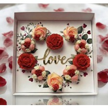 Ege Concept Life Kalp Cupcake Kutusu Asetat Pencereli 35X35X11 ve Love Pleksi