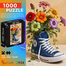Soi Craft 1000 Parça Puzzle Renkli Çiçekler Ayakkabı Retro Tarzı #6544