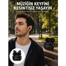 Ethab Ticaret Kulak Içi Bluetooth Kulaklık Ekranlı Müzik Dinleme Çağrı Cevaplama Siyah Yen - GL002V-7MXJQ