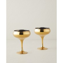 English Home Glossy Luxe Cam 2'li Cup 270 ml Gold