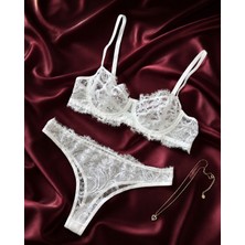 Veloura Colette Beyaz Bralet Takım