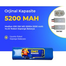 Ümit Maker Medion X50 Sw Md 20004 5200 Mah 14.4V Robot Süpürge Batarya