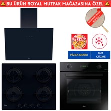 Hoover Torino Siyah  Dijital Turbo Dijital Ankastre Set (HO3158B+ HVW6MBB + HDG6C1GBTK)