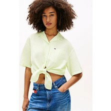 Tommy Hilfiger Kadın Tie Front Linen Gömlek