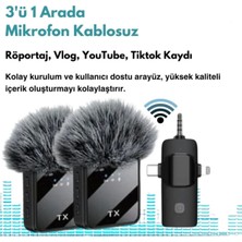 Magicool F11 Yüksek Kalite Profesyonel 3 In 1 Kablosuz Taşınabilir Yaka Mikrofonu Tüylü