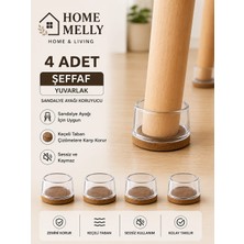 Btm Home 4 Adet Silikon Sandalye Ayağı Koruyucu Keçeli Zemin Çizmez Kaydırmaz Mobilya Pabucu