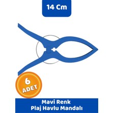 Canvela 6 Adet Mavi Mandal Xl Büyük Boy Şezlong Plaj Havlu Mandalı Halı Asma Battaniye ve Havlu Tutucu Mandal