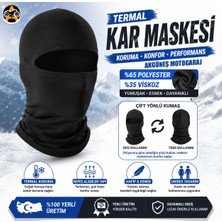 Akgüneş Motogaraj Termal Kar Maskesi Balaklava Motosiklet, Kayak, Snowboard ve Bisiklet Için Rüzgar Geçirmez Boyunluklu Kışlık Yüz Maskesi