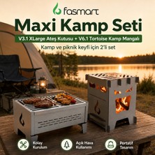 Fasmart Maxi Kamp Seti 2’li – V3.1 Xlarge Ateş Kutusu ve V6.1 Tortoise Portatif Kamp Mangalı