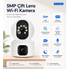 Uninet Full Hd Çift Kameralı Wifi Akıllı Kamera – Gece Görüşü, Hareket Bildirimi ve Telefonla Uzaktan Izleme ve 355 Derece Döner Başlıklı Ptz Kamera