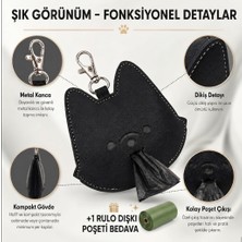 Tatucha Özel Tasarım Figürlü Deri Kancalı Şık ve Pratik Evcil Hayvan Dışkı Poşeti Taşıma Çantası +1 Rulo Dışkı Poşeti Bedaava