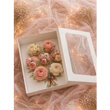 Ege Concept Life  Buket Cup Cake Kutusu Yaprak Baskılı Pencereli (7 Bölmelı) 35X26X11