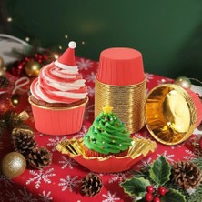 Ege Concept Life Cup Cake Muffın Pet Kapsül Kırmızı Gold 50X39 (25 Li Paket)