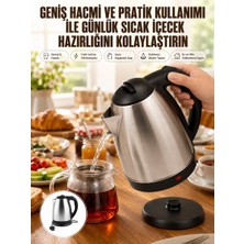 Ethab Ticaret Kettle Su Isıtıcı C F Priz Uyumlu 220 - 240 V Paslanmaz Çelik Kablolu - GL002V-7MXDF0