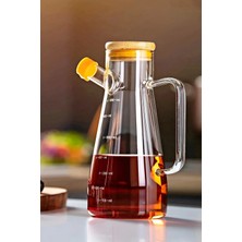 Empressco Bambu Kapaklı 900 ml Cam Yağlık, Vakumlu Borosilikat Şişe